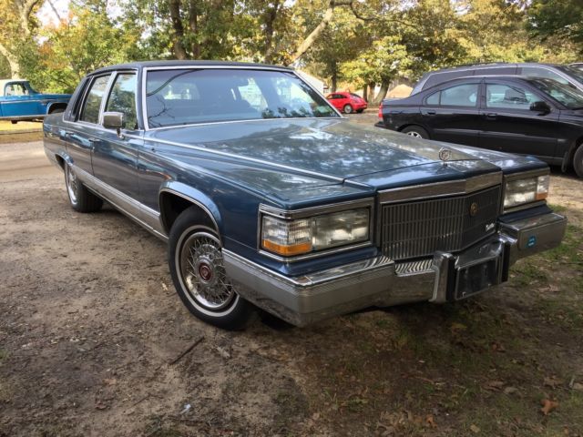 1991 Blue Cadillac Brougham Sedan