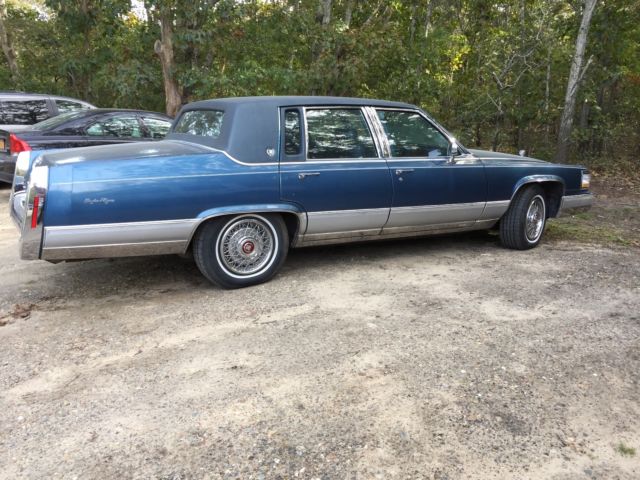 1991 Blue Cadillac Brougham Sedan