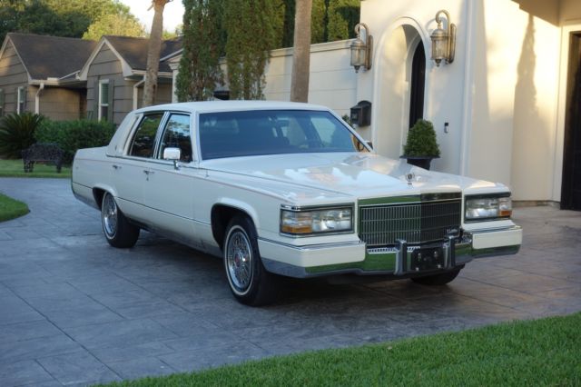 1991 White Cadillac Brougham Sedan