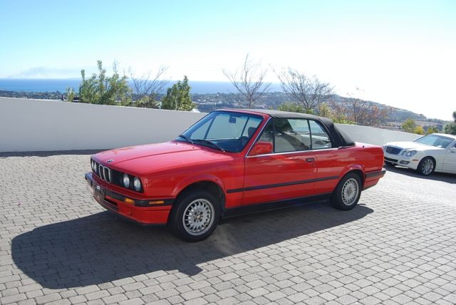 1991 Red BMW 3-Series Convertible