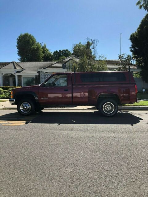 1991 maroon red Chevrolet Silverado 3500 singel cab picup