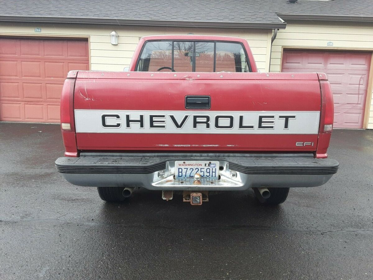 1991 Burgundy Chevrolet Silverado 1500 Standard Cab Pickup