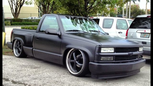 1991 satin black Chevrolet C-10 Pickup