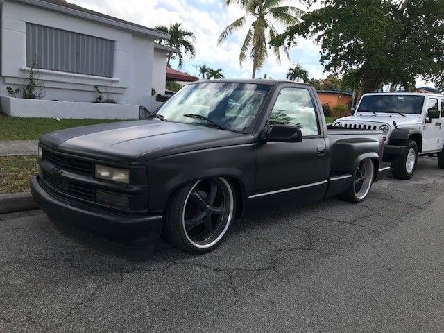 1991 satin black Chevrolet C-10 Pickup
