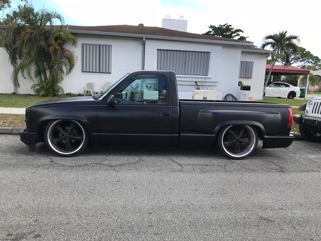 1991 satin black Chevrolet C-10 Pickup