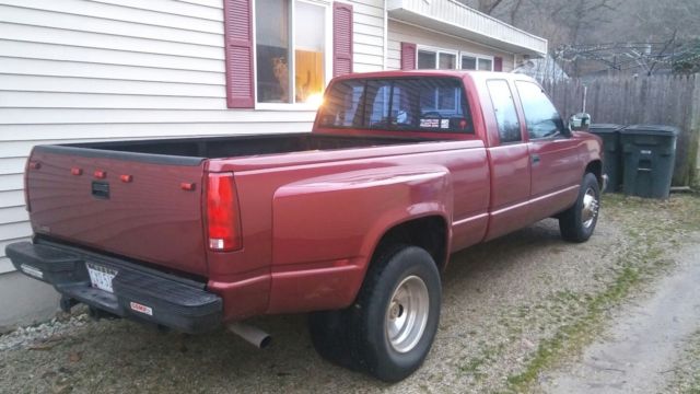 1991 Burgundy Chevrolet C/K Pickup 3500 Extended Cab Pickup