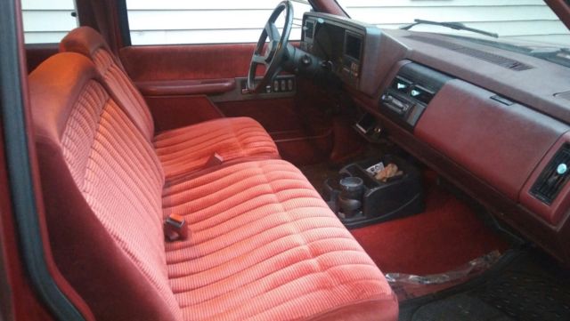 1991 Burgundy Chevrolet C/K Pickup 3500 Extended Cab Pickup