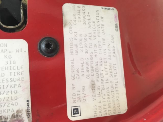 1991 Red Chevrolet Camaro