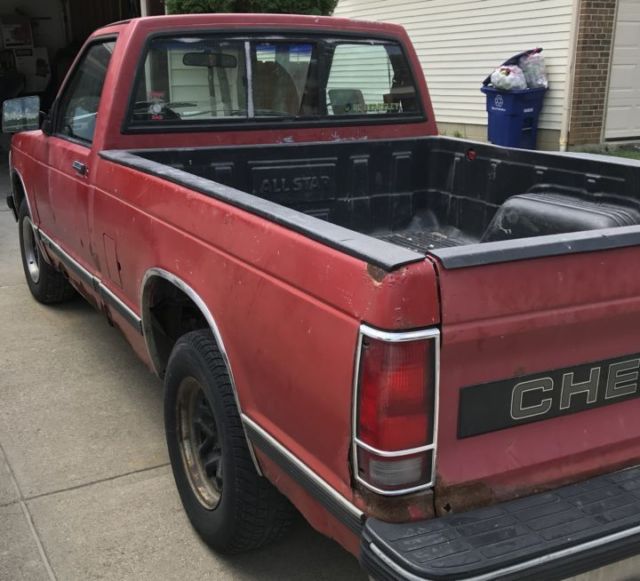 1991 Red Chevrolet S-10 Standard Cab Pickup