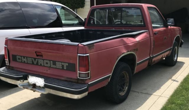 1991 Red Chevrolet S-10 Standard Cab Pickup