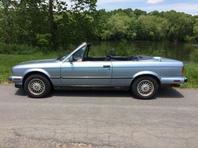 1991 light blue BMW 3-Series Convertible