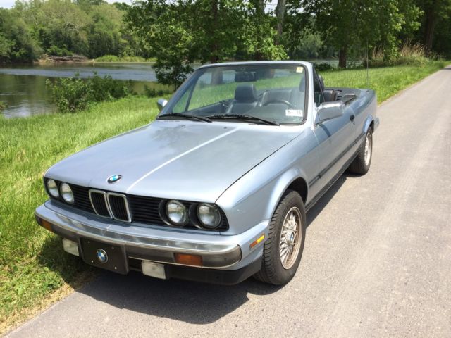 1991 light blue BMW 3-Series Convertible