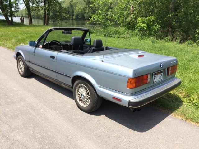 1991 light blue BMW 3-Series Convertible