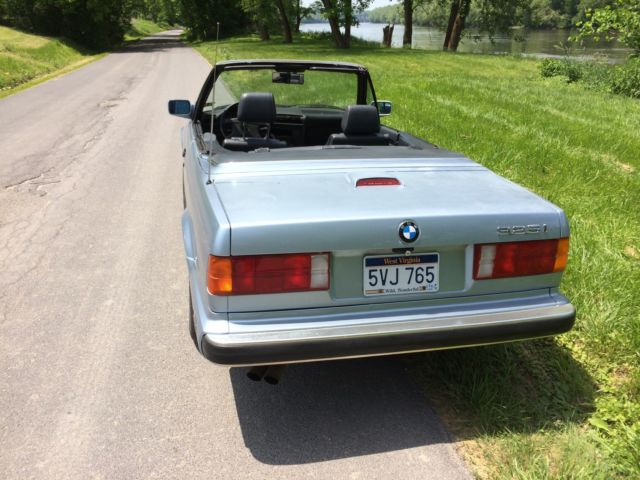 1991 light blue BMW 3-Series Convertible