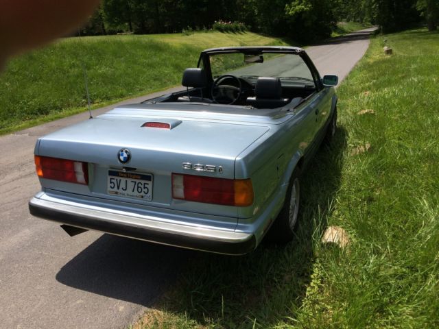 1991 light blue BMW 3-Series Convertible
