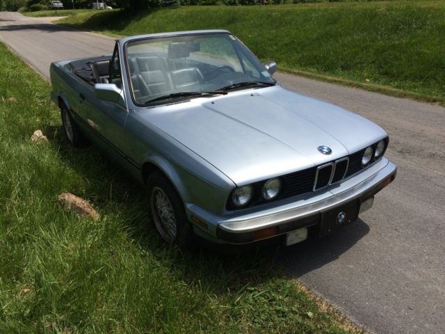 1991 light blue BMW 3-Series Convertible