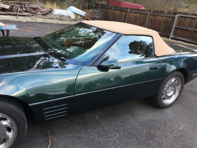 1991 polo green metallic Chevrolet Corvette Convertible