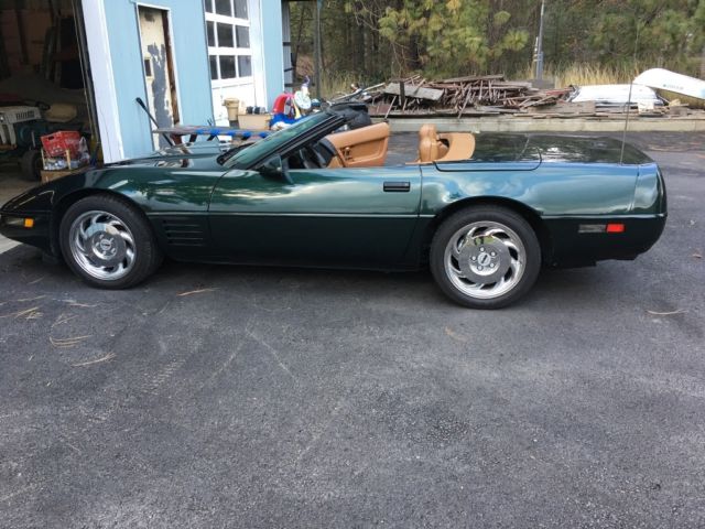 1991 polo green metallic Chevrolet Corvette Convertible