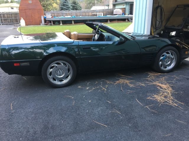 1991 polo green metallic Chevrolet Corvette Convertible