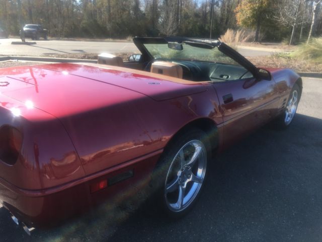 1991 Burgundy Chevrolet Corvette Convertible