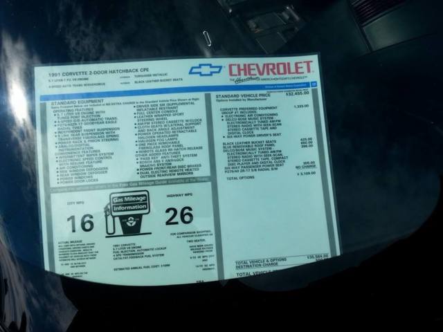 1991 Black Chevrolet Corvette Coupe