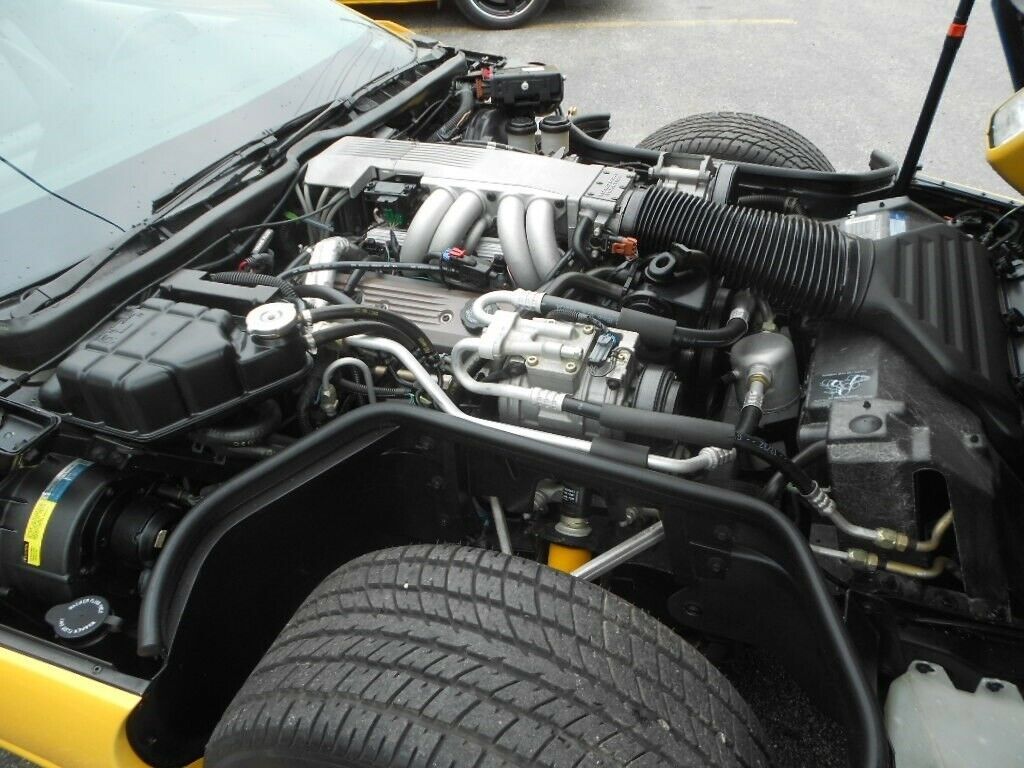 1991 Yellow Chevrolet Corvette --