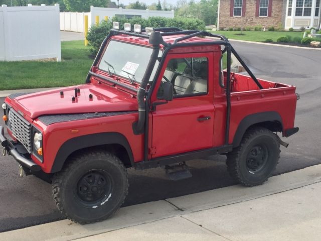 1991 Red Land Rover Defender SUV