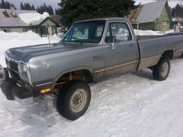 1991 Silver Dodge Ram 2500 Standard Cab Pickup
