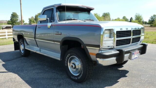 1991 Silver/Grey Dodge Ram 2500 Standard Cab Pickup
