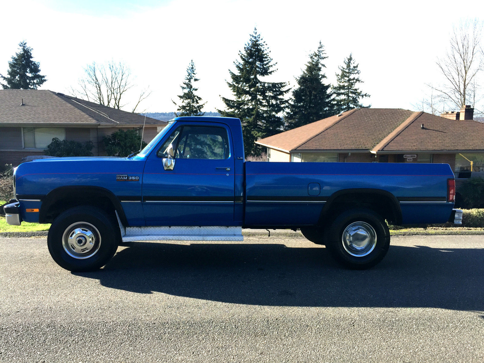 1991 Blue Dodge Ram 3500 Standard Cab Pickup