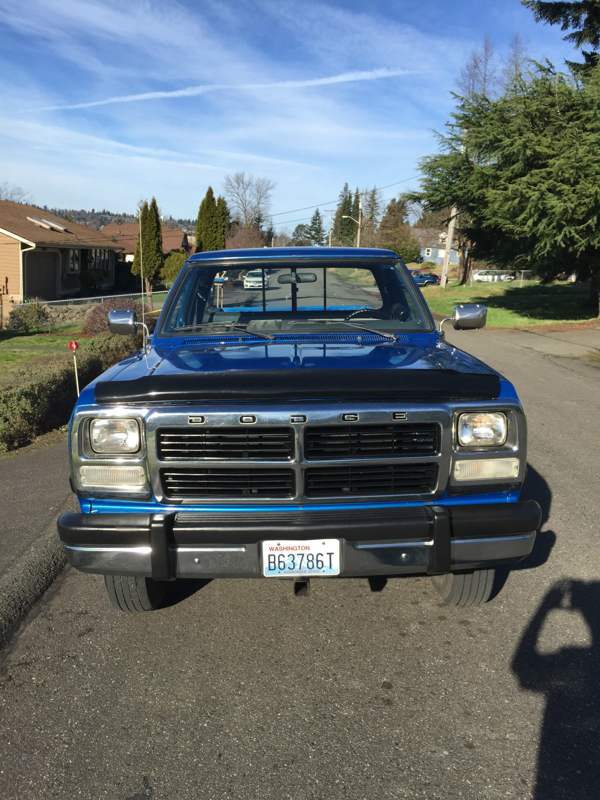 1991 Blue Dodge Ram 3500 Standard Cab Pickup