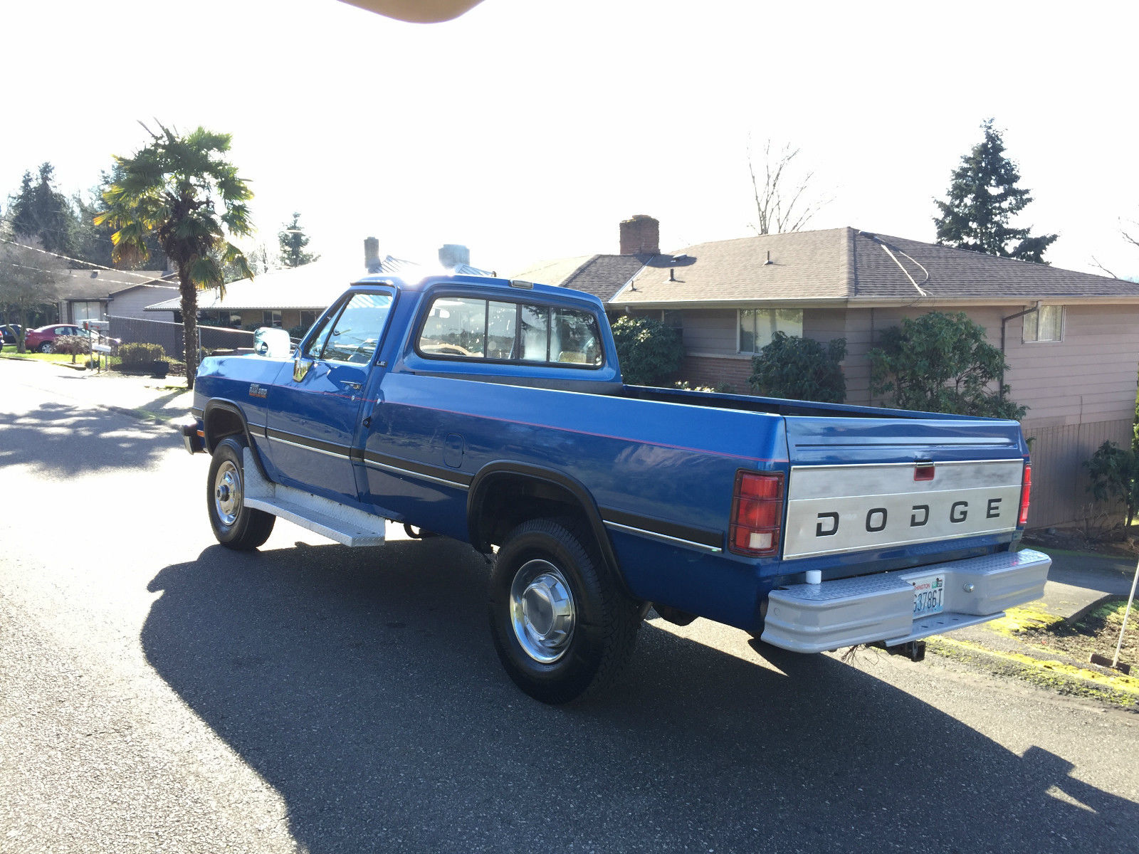1991 Blue Dodge Ram 3500 Standard Cab Pickup