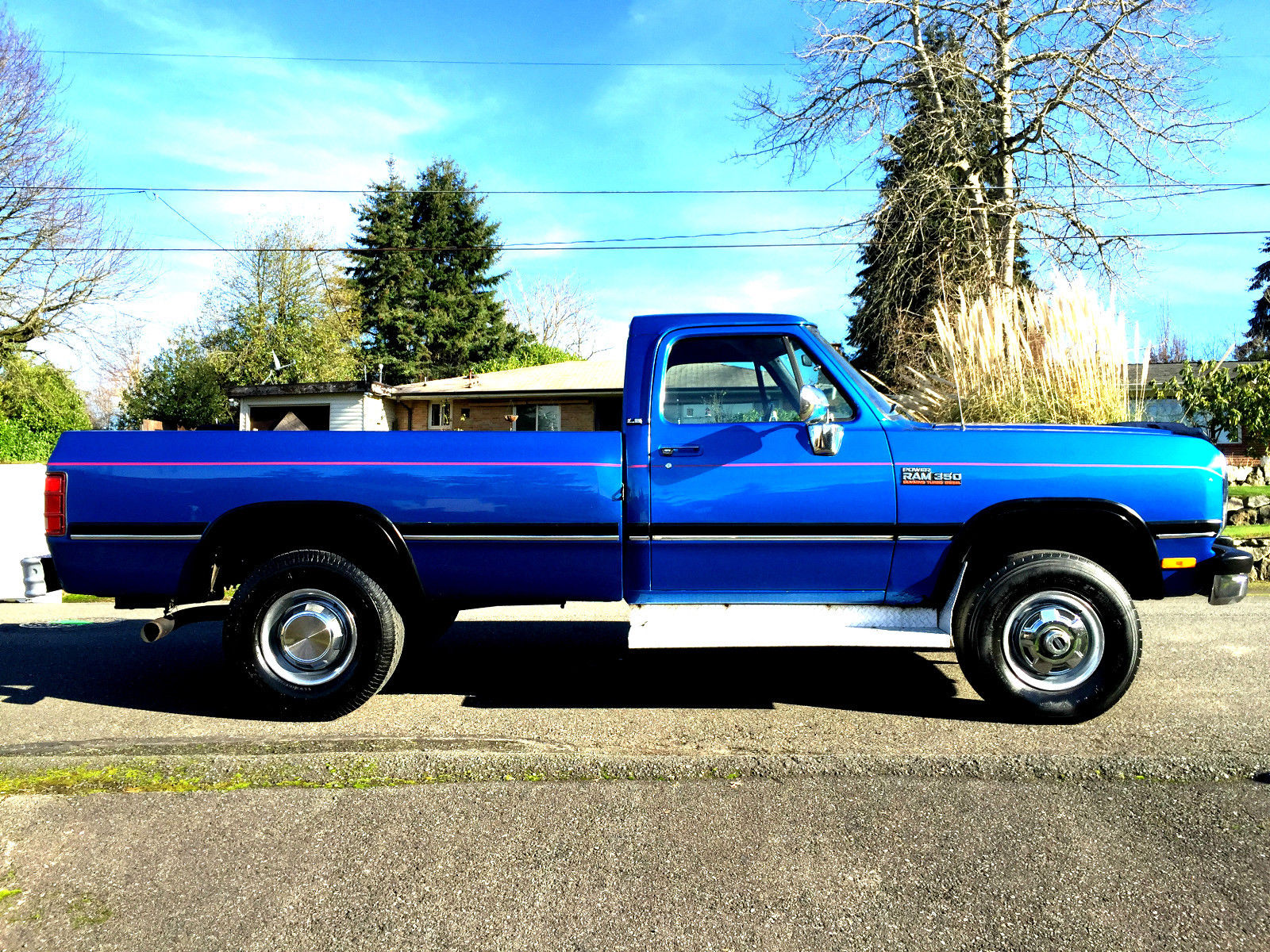 1991 Blue Dodge Ram 3500 Standard Cab Pickup
