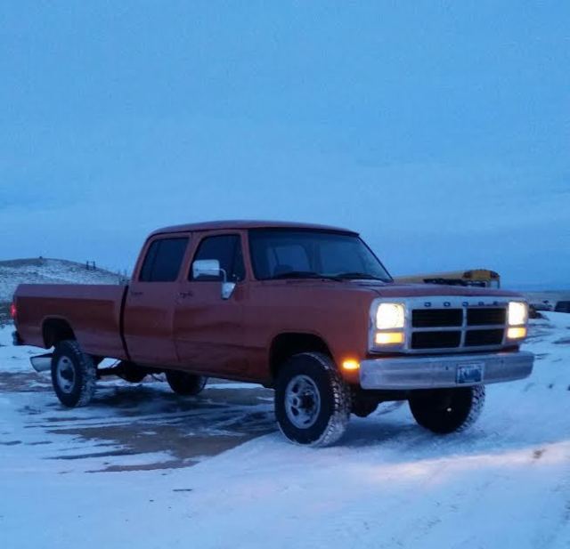 1991 Orange Dodge Other Pickups Crew Cab Pickup