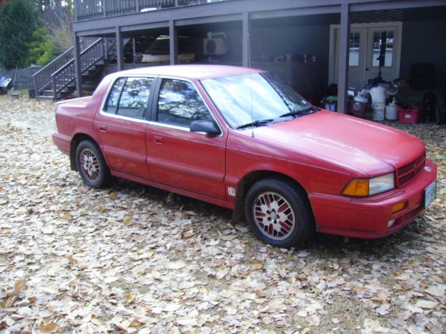 1991 Red Dodge Spirit Sedan 4 DOOR