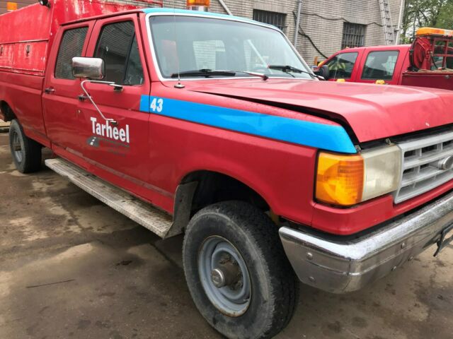 1991 Red Ford F-350 Crew Cab Pickup