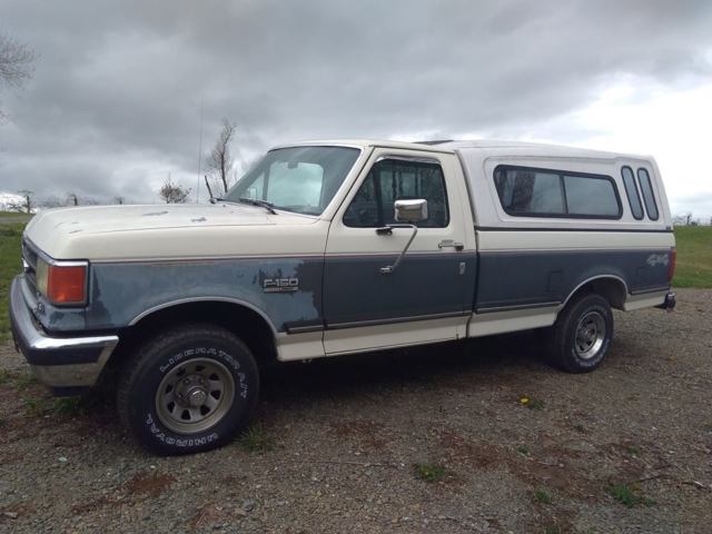1991 white/gray Ford F-150 standard