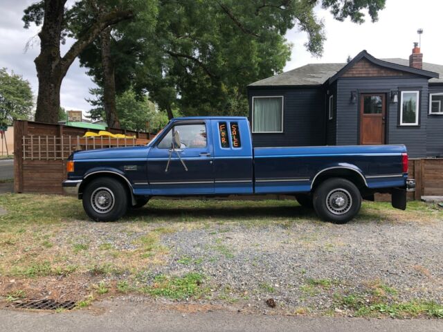 1991 Blue Ford F-250 Extended Cab Pickup