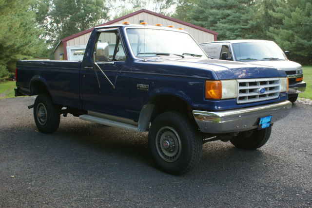 1991 blue Ford F-350 Standard Cab Pickup