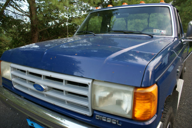 1991 blue Ford F-350 Standard Cab Pickup