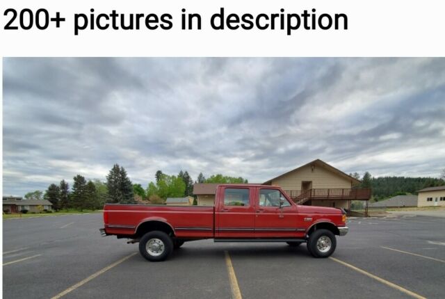 1991 Red Ford F-350 Crew Cab Pickup