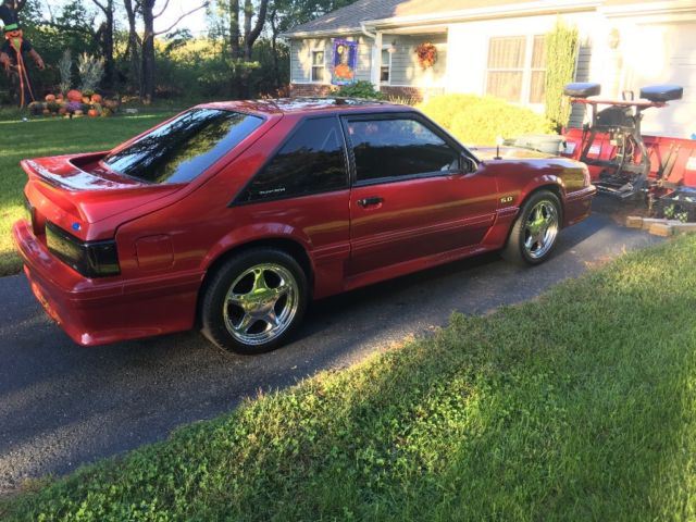 1991 Red Ford Mustang Hatchback