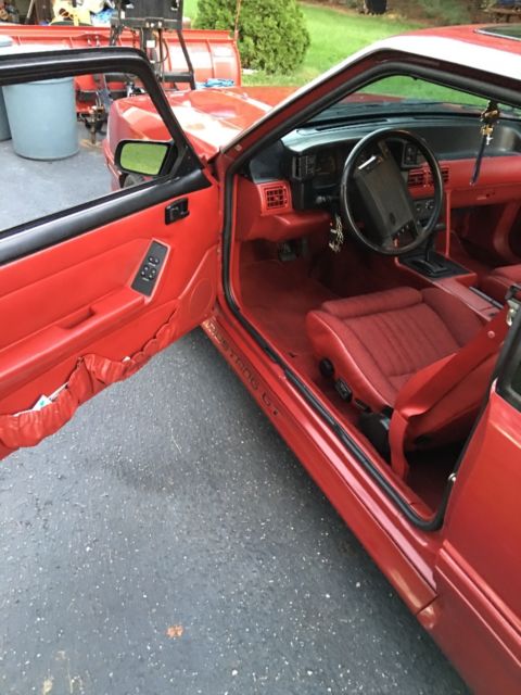 1991 Red Ford Mustang Hatchback