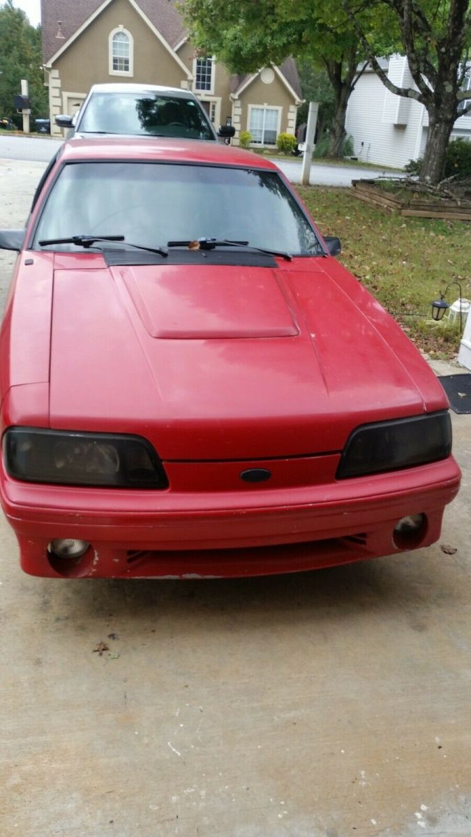 1991 Red Ford Mustang Hatchback
