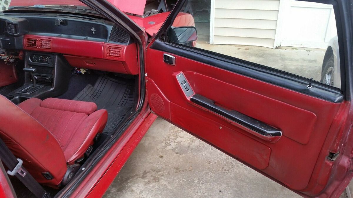 1991 Red Ford Mustang Hatchback