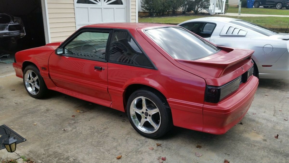 1991 Red Ford Mustang Hatchback