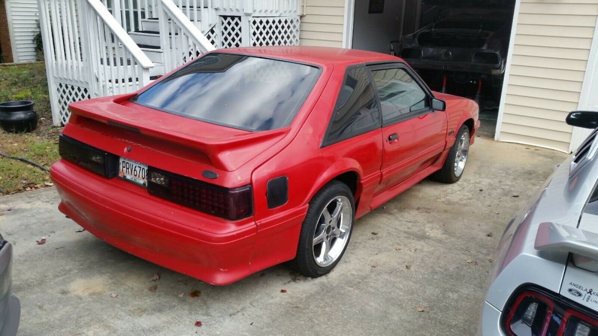 1991 Red Ford Mustang Hatchback