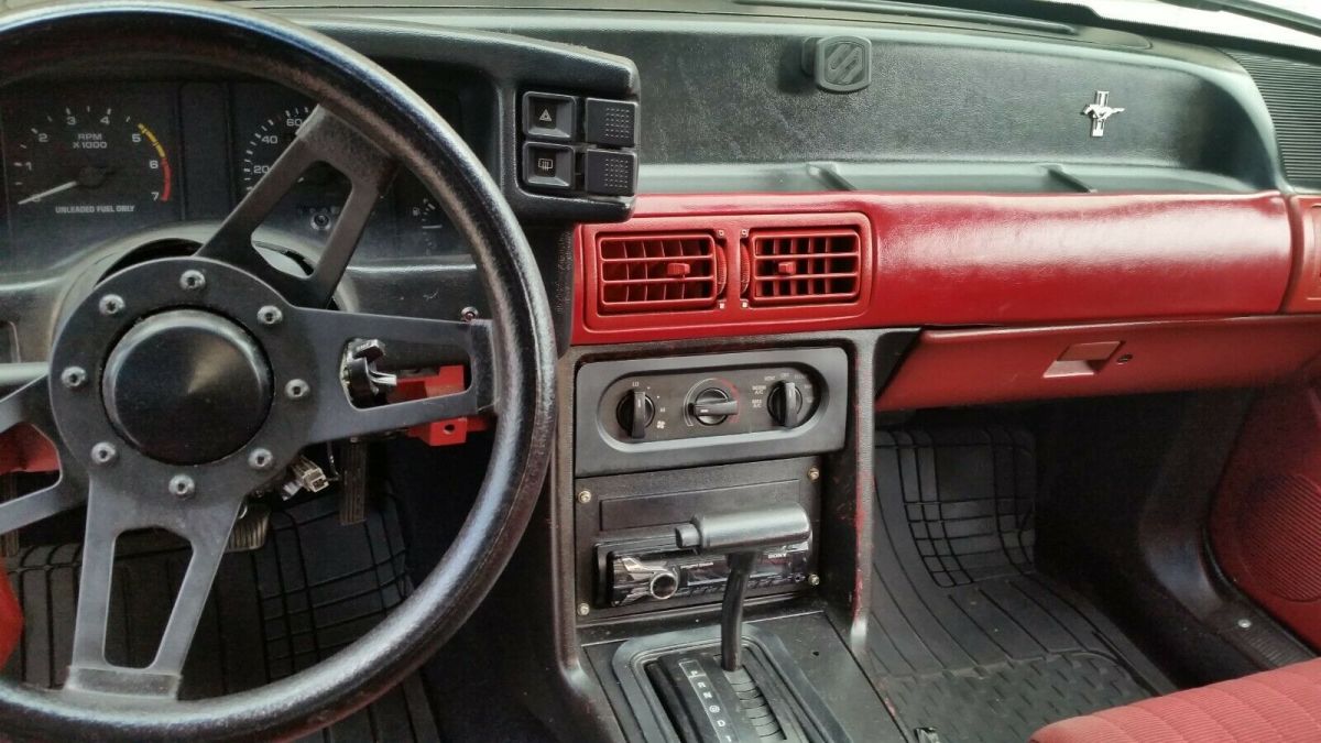 1991 Red Ford Mustang Hatchback