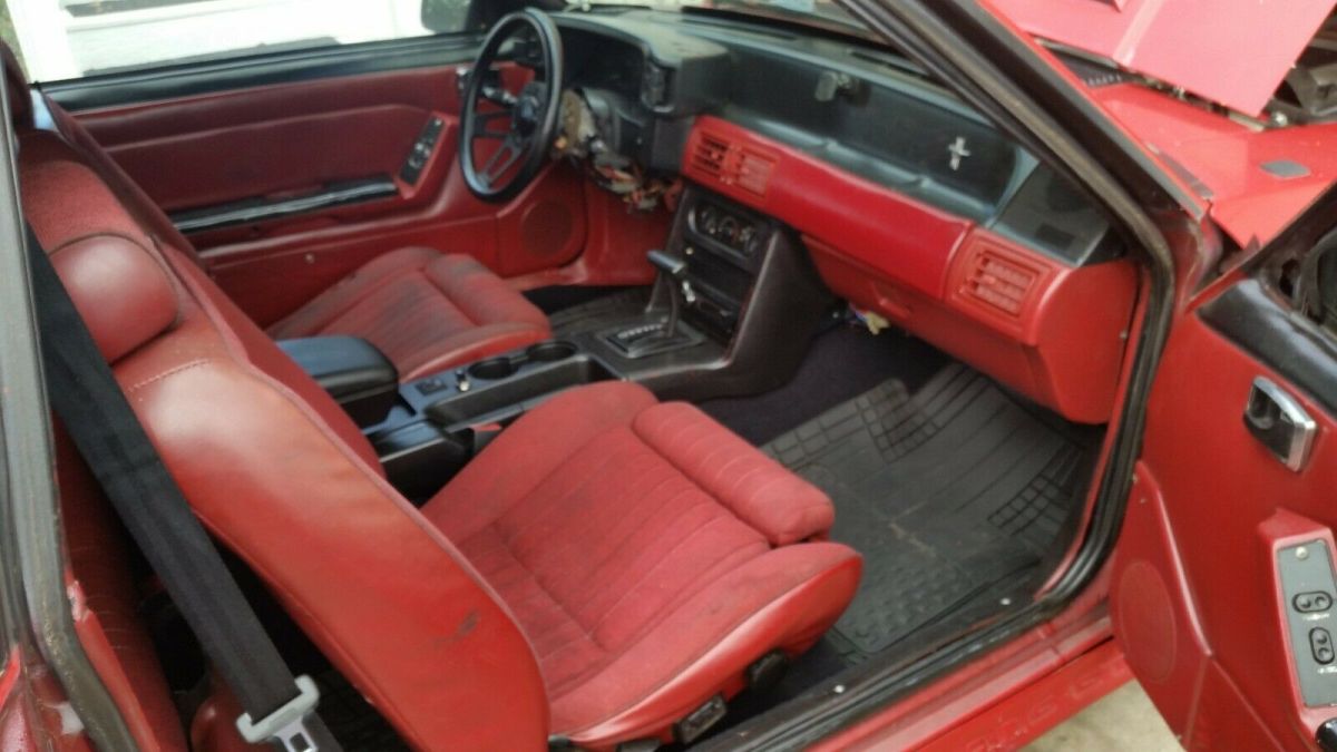 1991 Red Ford Mustang Hatchback