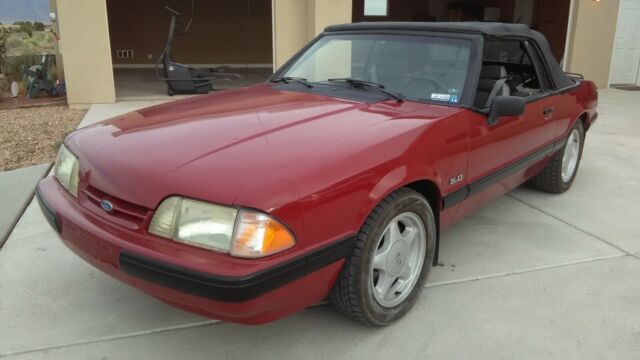1991 Burgundy Ford Mustang Convertible